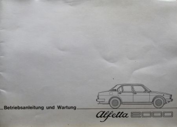 Alfa Romeo Alfetta 2000 Sedan 1977 Owner Manual (9175)